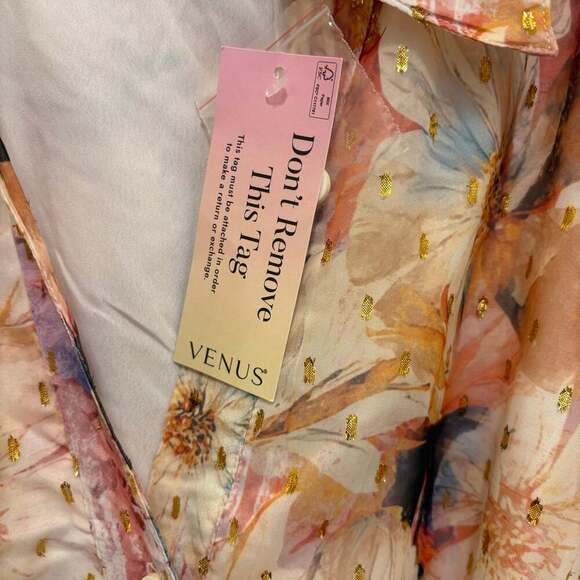 VENUS Floral Shine Detail Maxi Digital Wildflowers sheer  Dress - Picture 7 of 10